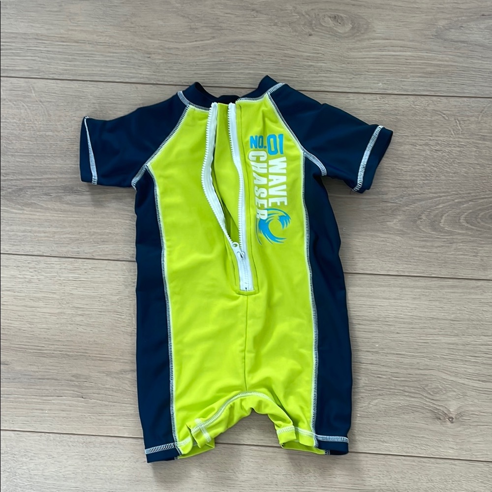 Infant Swim Suit - Navy and Lime